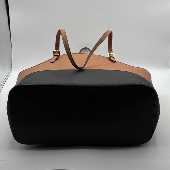 Michael Kors Tan and Black Leather Tote - Picture 4 of 6